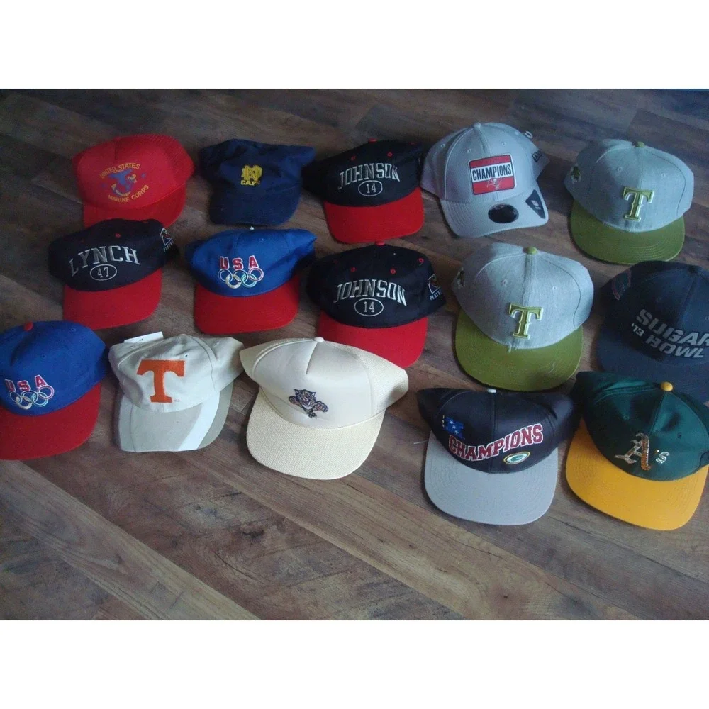 15 HATS OLYMPIC MLB NFL SPORTS SNAPBACK 90S WHOLESALE LOT HATS VINTAGE HAT CAP